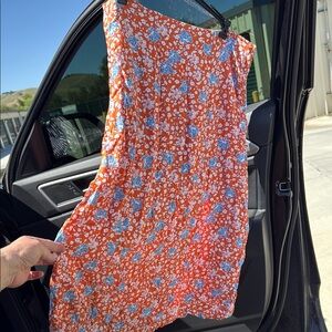 Anthropologie Maeve Floral Orange and Blue skirt